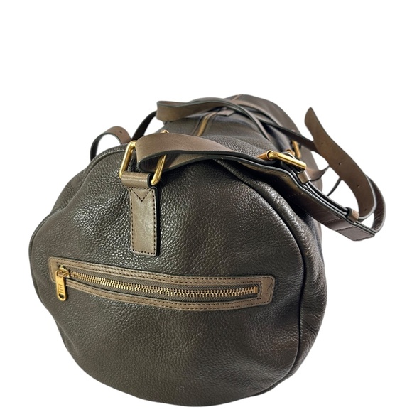 Genuine MARC By Marc Jacobs Genuine Olive Brown Leather Duffle Travel Bag - Picture 4 of 13